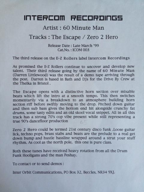 60 Minute Man - The Escape / Zero To Hero