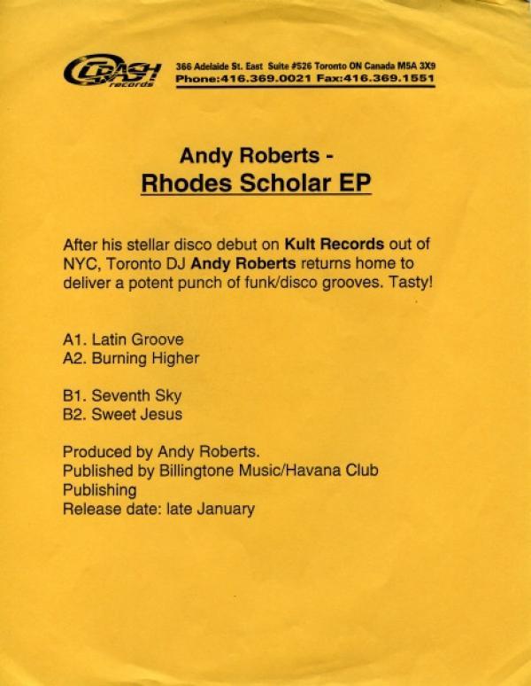 Andy Roberts - Rhodes Scholar EP
