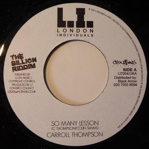 Carroll Thompson, Ras Kinah - So Many Lesson