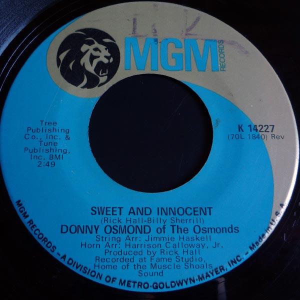 Donny Osmond - Sweet And Innocent / Flirtin'