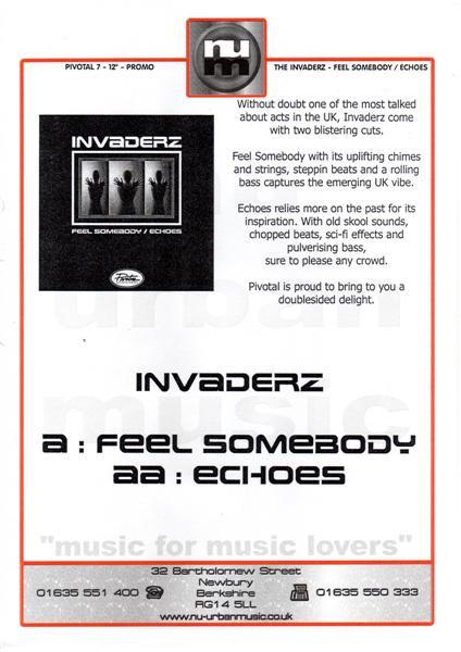 Invaderz - Feel Somebody / Echoes