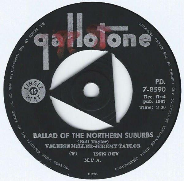 Jeremy Taylor, Valerie Miller - Ballad Of The Northern Suburbs / The Lift Girl's Lament