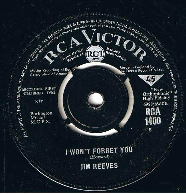 Jim Reeves - I Won't Forget You