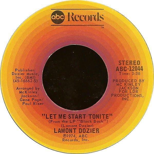 Lamont Dozier - Let Me Start Tonite