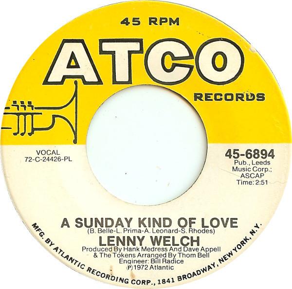 Lenny Welch - A Sunday Kind Of Love