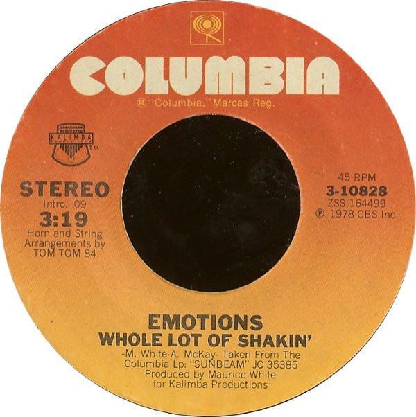 The Emotions - Whole Lot Of Shakin' / Time Is Passing By
